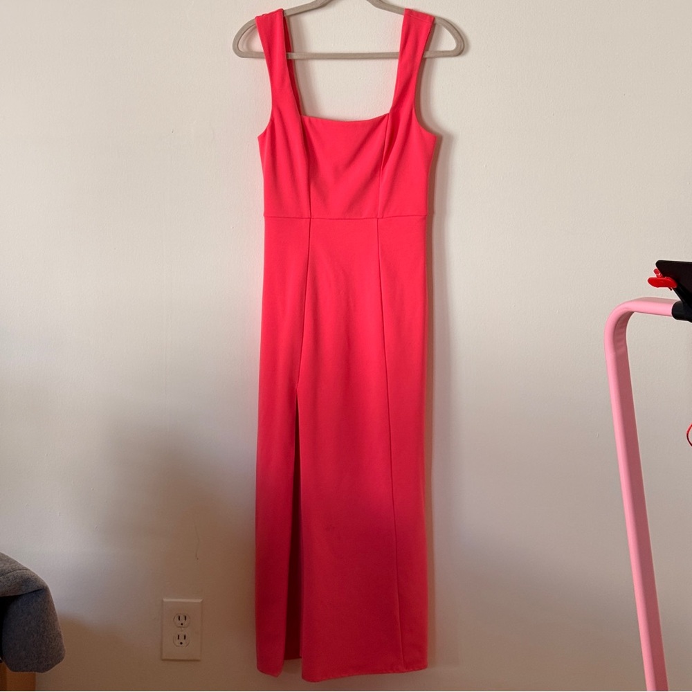 Show Me Your Mumu Eden Midi dress in pink flamingo stretch size Small